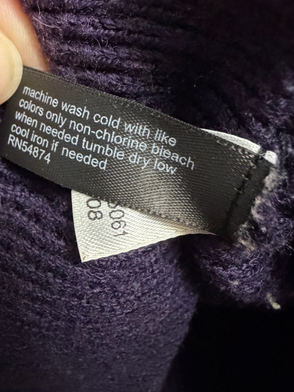 Vintage The Limited Dark Purple Wool V-neck Sweater - Women's Small - Picture 6 of 11